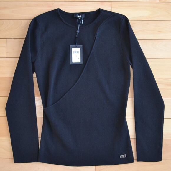 NWT DKNY Cut Out Crewneck Sweater Size Medium - Picture 1 of 5